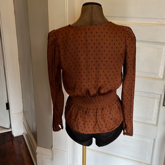 Banana Republic Brown and Black Polka Dot Blouse - Picture 2 of 2